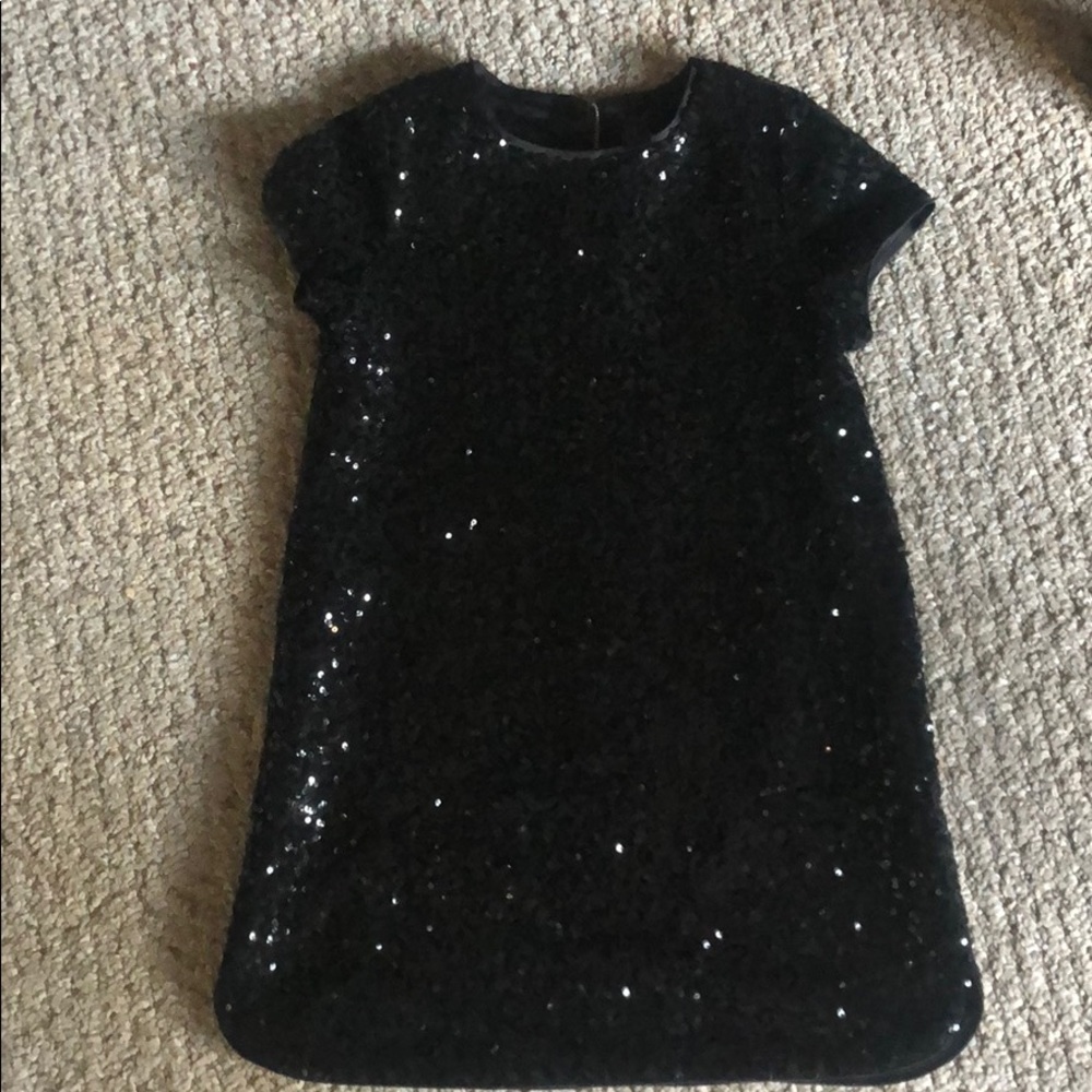 Girls black sequined dress